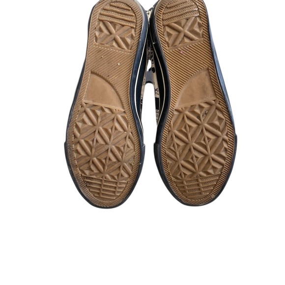 Black and Ivory Newspaper Print Lace-Up Boots - Picture 4 of 5